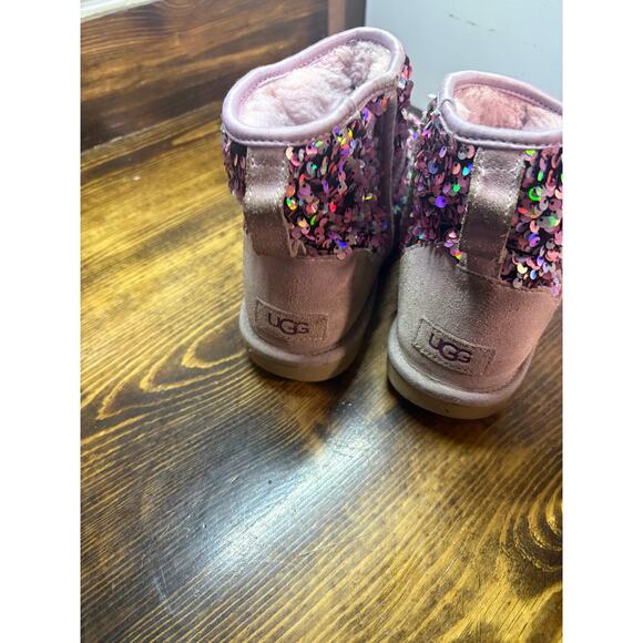 UGG Purple Classic Mini Stellar Sequin Boots Size 8 - Picture 9 of 13